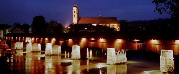 Bad Säckingen - Holzbrücke und das Münster